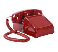 No Dial Phone Incoming Calls Only/Industrial No Dial Desktop Phone with Ringer/Keyless Telephone with Metal Base/No Keypad Phones/Buttonless Telephone for Home, Memory Care,Hospital,Red