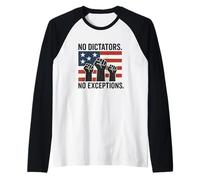 No Dictators No Exceptions - Defend Democracy Raglan Baseball Tee