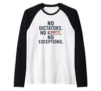 No Dictators No Kings - Defend Democracy Raglan Baseball Tee