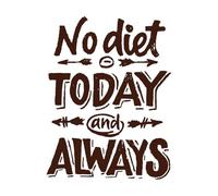 No Diet Today and Forever Vinyl Wall Stickers 52x68.1cm Do not Damage The Wall Surface Coffee
