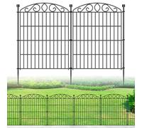 No Dig Decorative Garden Fence 6 Panel - 30in H x 11.8ft L, Tall Animal Barrier for Dogs Rabbits, Rustproof Metal Wire Panels for Yard, Patio, and Outdoor Border Use