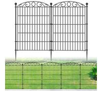 No Dig Decorative Garden Fence 6 Panel - 36in H x 12ft L, Tall Animal Barrier for Dogs Rabbits, Rustproof Metal Wire Panels for Yard, Patio, and Outdoor Border Use