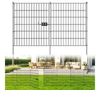 No Dig Decorative Garden Fence with Gate 81cm H x 71cm W (5 Panels, 3.5m Total),Rustproof Metal Taller Animal Barrier Fence for Dog & Rabbit,Metal Outdoor Temporary Fencing for Yard,Patio,Flower Beds