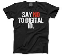 No Digital ID T-Shirt - Say No to Digital id. Tshirt Distressed Print UK Government Labour Starmer Tee Non Conform Comply - M Black