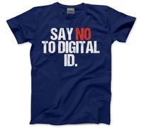 No Digital ID T-Shirt - Say No to Digital id. Tshirt Distressed Print UK Government Labour Starmer Tee Non Conform Comply - XL Navy