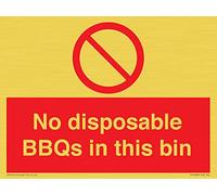 No disposable BBQs in this bin Sign - 200x150mm - A5L
