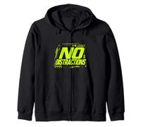 No Distractions Focus Discipline Motivation Graphic Zip Hoodie