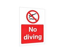 No Diving Allowed Tinplate Pool Sign - Splash - Proof Outdoor Metal Decor for Backyard Safety & Rules 8"x12"