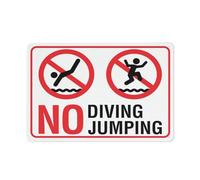 No Diving No Jumping Sign For House 12" X 8" Yard Sign, Premium Aluminum, Sun-Proof, Rust-Free