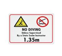 No Diving Unless Supervised By A State Swim Instructor Warning Tin Sign Home Kitchen Farm Garden Garage Wall Decor 12X8Inch