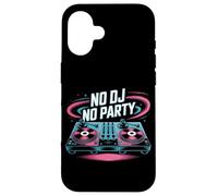 No Dj No Party Vibrant Music Turntable Case for iPhone 16