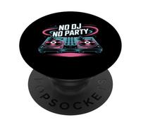 No Dj No Party Vibrant Music Turntable PopSockets Adhesive PopGrip