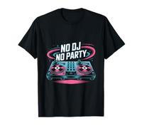 No Dj No Party Vibrant Music Turntable T-Shirt