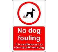 No dog fouling it is an offence not to clean up after your dog Safety sign - 3mm Aluminium sign (200mm x 150mm)