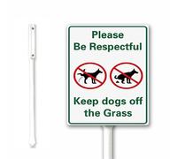 No Dog Poop Sign - Peeing Signs, Please Be Respectful, Keep the Dog off the Grass Yard Sign With Stake, 20x30cm, Rust Free Heavy Aluminum, Weatherproof and Fade Resistant