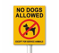 No Dogs Allowed Except Service Animals Yard Sign With Stake, Keep Dog Off Grass Lawn No Poop Private Property Keep Out Rust Free Aluminum 12x15 CM