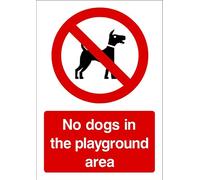 No Dogs Allowed In The Playground Area Sign Self Adhesive Sticker 125mm x 160mm*