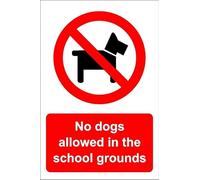 No dogs allowed in the school grounds - Self adhesive sticker (300mm x 200mm)