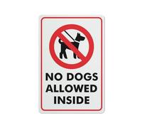 No Dogs Allowed Inside Sign Warning Tin Sign Home Kitchen Farm Garden Garage Wall Decor 12X8Inch