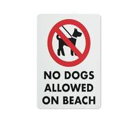 No Dogs Allowed On Beach Sign Warning Sticker-Security Sign Outdoor Sign 12 X 8 Inches