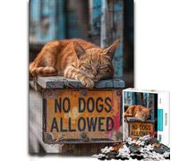 No Dogs Allowed Sign Puzzle for Adults 1000pcs (52x38cm) | Tabletop puzzle activity during family time for relaxed downtime.