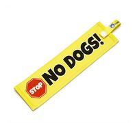 NO DOGS! Lead Sleeve with Stop Sign - High Visibility Warning Wrap for Reactive Dog Walks - Bold Red Symbol Space Alert with Secure Snap Attachment - Waterproof Durable Double Sided Design