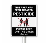 No Dogs On Grass Sign This Area Has Been Treated with Pesti - cide Please Keep Off The Grass Funny Dogs Sign for Yard With Stand 12x15cm Strong Heavy Aluminum Sign Weatherproof Easy Mounting
