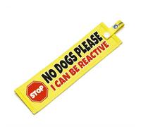 No Dogs Please - I Can Be Reactive Lead Sleeve with Stop Sign - High Visibility Warning Wrap for Dog Walks - Yellow with Black Text & Red Symbol - Snap Waterproof Design (Yellow - Stop Sign)