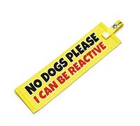 No Dogs Please - I Can Be Reactive Lead Sleeve with Stop Sign - High Visibility Warning Wrap for Dog Walks - Yellow with Black Text & Red Symbol - Snap Waterproof Design (Yellow - Plain)