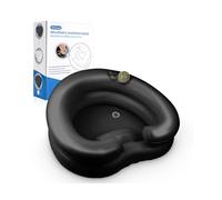 No Drainpipe Portable Hair Washing Station- Hair Washing Basin for Bedridden, Inflatable Shampoo Bowl Newly Upgraded No Need for Pump,The Perfect for Locs Detox（Heart Shape-Black）