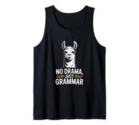 No Drama Just Grammar Llama Humor Tank Top