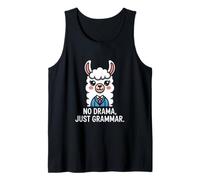 No Drama Just Grammar Llama Humor Tank Top