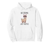 No Drama Just Hustle Llama Quote Pullover Hoodie