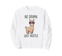 No Drama Just Hustle Llama Quote Sweatshirt