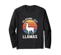 No Drama Just Llamas Retro Long Sleeve T-Shirt
