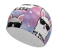 No Drama Llama (1) Adult Unique Printed Swim Cap Comfortable Non-Slip Swimming Caps for Long and Short Hair