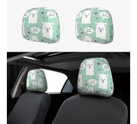 No Drama Llama 2pcs Personalized Embroidery Soft Breathable Car Seat Headrest Cover Protection Auto Accessories