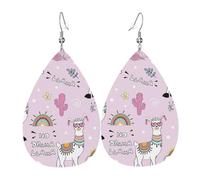 No Drama Llama Earrings for Women, Leather Earrings Teardrop for Women Trendy, Tear Drop Earrings Jewelry