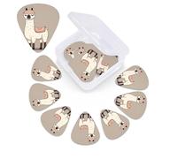 No Drama Llama Guitar Picks 12 Pack Plectrums with Organizer Box, 3 Different Thickness Includes Thin Medium Heavy Picks