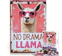 No Drama Llama Jigsaw Puzzles for Adults1000 Pieces Mind Puzzle Cozy Relax Image Assembly (38x52cm)