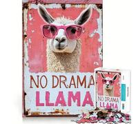 No Drama Llama Jigsaw Puzzles for Adults1000 Pieces Mind Puzzle Cozy Relax Image Assembly (38x52cm)