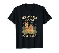 No Drama Llama Just Flora Cottagecore Design T-Shirt