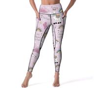 No Drama Llama Leggings for Women, High Waisted Soft Yoga Pants Workout Leggings with Pockets Black
