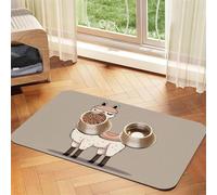 No Drama Llama Pet Feeding Mat 40x60cm, Absorbent Dog Mat for Food and Water Bowl, PU Leather Cat Food Mat Waterproof Dog Bowl Mats Quick Dry Pet Placemats-No Stains