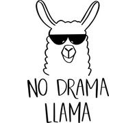 No Drama Llama Vinyl Decal Sticker for Car/Window/Wall (Black Gloss)