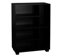 URBNLIVING 6 Section Small Side Unit Wooden Bookcase (Black)