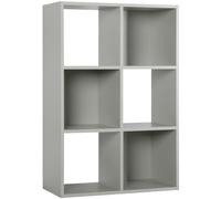 (No Drawers) Charles Jacobs Grey 6 Cube Open Book Shelf Storage Unit