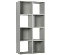 (No Drawers) Charles Jacobs Grey 8 Cube Open Book Shelf Storage Unit