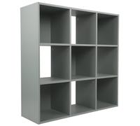 (No Drawers) Charles Jacobs Grey 9 Cube Open Book Shelf Storage