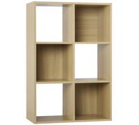 (No Drawers) Charles Jacobs Oak 6 Cube Open Book Shelf Storage Unit